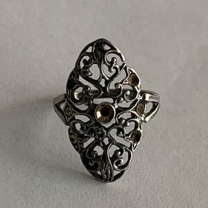 TLC New vintage marcasite silver shield cocktail ring